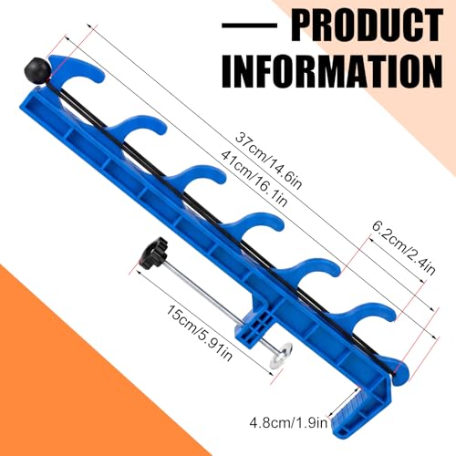 2 Sets Truck Bed Fishing Rod Holder, Holds 4 Rods, Fits 2.36" Thick Rails, Easy Install Kayak & Fly Rod Storage Rack - color: Blue, style: 6 Holes