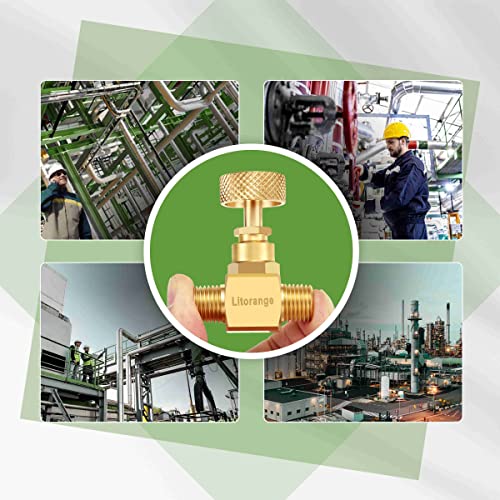 Litorange 1 Pack Heavy Duty Brass Replacement Control Needle Valve 1/4" Male NPT X 1/4" Female NPT Connection（Pack of 1) - size: 1PCS 1/4 Female x Male