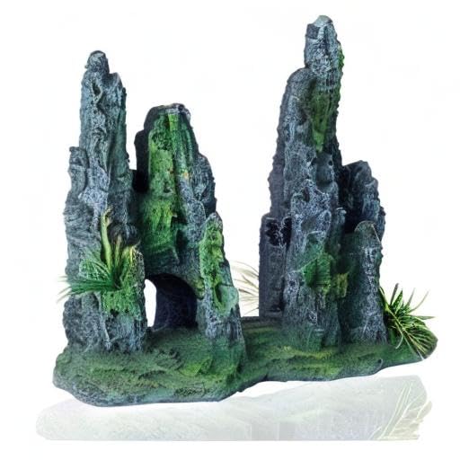 FEDOUR Aquarium Mountain View Stone Ornament Tree Rock Cave Landscape, Large Aquarium Ornament Rock Artificial Fish Tank Decoration
