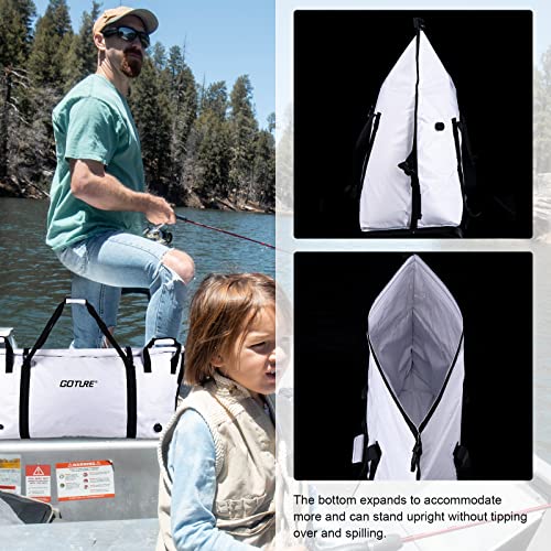 Goture Insulated Fish Cooler Bag,Travel Insulated Cooler Bag,Monster Leakproof Fish Kill Bag, Portable Small/Medium/Large Cooler Bag for Outdoor Travel Camp Beach Picnic with Drain Plug - color: Small-27.4x11.8x15.7in