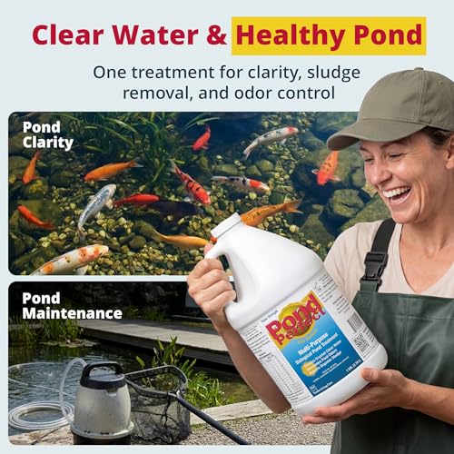 PondPerfect Pond Bacteria - Natural Treatment for Ponds – Liquid Formula for Pond Maintenance – Pond Cleaner for Outdoor Ponds - Safe for Fish & Koi – Easy Dosing –16 oz (473 ml)