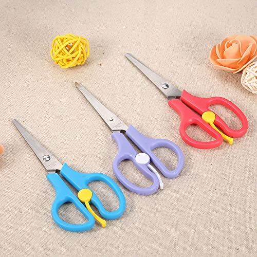 Food Shears Stainless Steel Baby Scissors Food Scissor with Plastic Cover for Toddlers, Preschool Training Kids Scissors(Red)