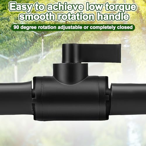 Briwooody 3 Pcs 3/8" Ball Valve Barbed Shut off Valve with 2 Way Hose Barb for Sprayer Drip Irrigation and Aquariums, Compatible with Fimco Sprayer