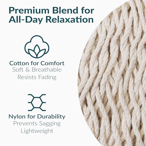 Sunnydaze Handwoven XXL Thick Cord Mayan Double Hammock for Outside - 625-Pound Capacity Heavy-Duty Outdoor Hammock - Natural - color: Natural