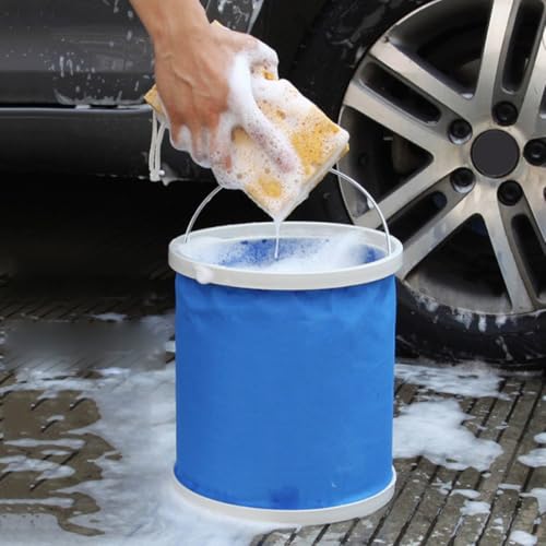 Gatuida Portable Collapsible Bucket Folding Water Container for Camping Hiking Fishing and - color: Blue