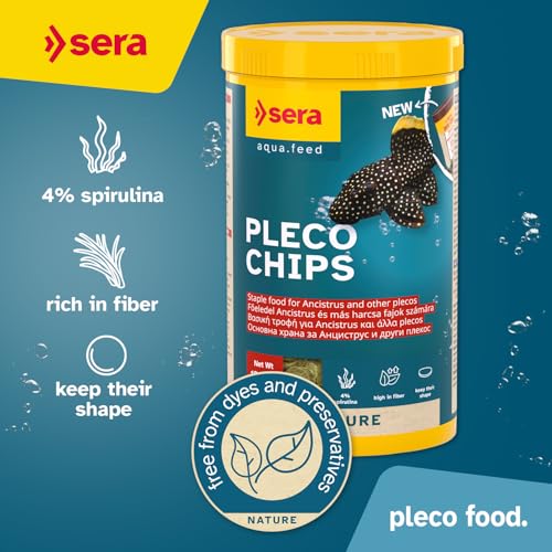 Sera Pleco Chips 13.4 oz./0.84lbs | Premium Fish Food for Ancistrus & Plecos | High Fiber | No Dyes & Preservatives | Supports Digestion & Promotes Healthy Growth | Ideal for Bottom Feeders - size: 13.3 Ounce (Pack of 1)