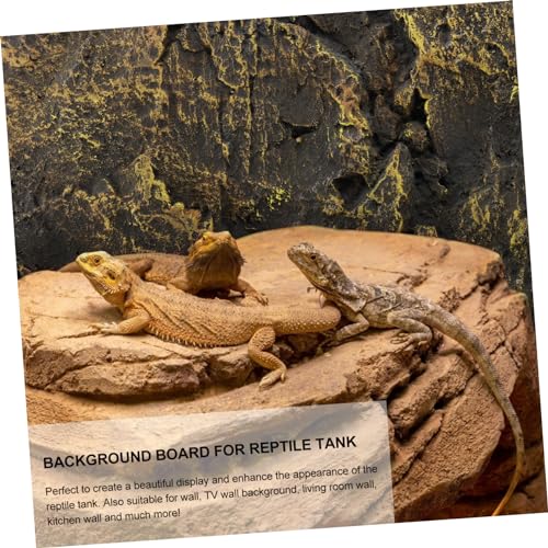 Mipcase 3D Reptile Tank Background Board Aquarium Tank Decoration for Bearded Dragon Decorative Sheet