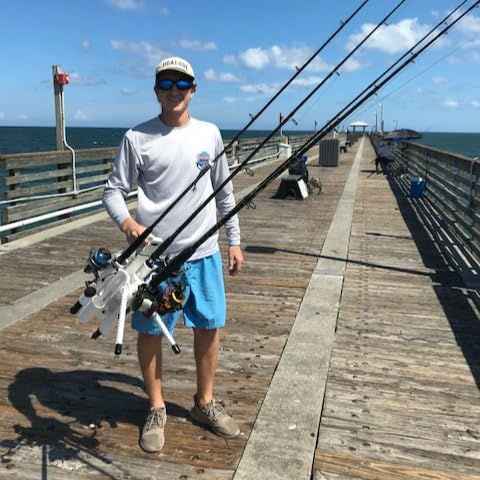 Rod-Runner Fishing Rod Carrier | Pro 5 Portable Rod Rack - color: White