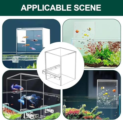 AeroAquarium Negative Pressure Fish Tower, Vacuum Anti-Gravity Desktop Fish Tank Decor for Betta, Self-Filling Floating Aquarium with Bracket for Zen Home Office Gift - size: 11.81"*4.72"*4.72"