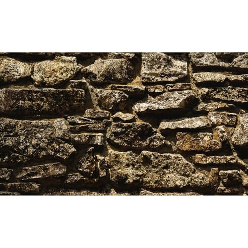 Stone Wall Aquarium Background Textured Ancient Wall Surface Fish Tank Background Old Stone Rock Wall Texture Reptile Tank Background Wild Rough Textured Stone Wall Terrarium Background Decor 24x12in - color: Dark_Brown, size: 24(W)x12(H)inches/ 60(W)*30c