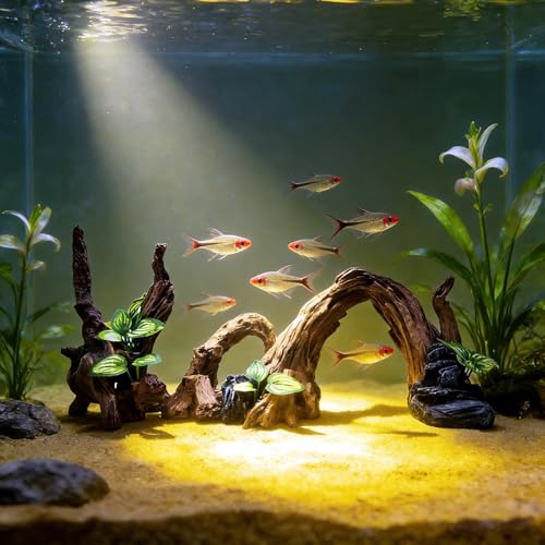 Large Fish Tank, Sunken Wood Decoration, Aquarium Accessories, Artificial Driftwood Landscape Center Ornaments, Suitable for Decorating Fighting Fish, Shrimp, Goldfish, and Reptiles