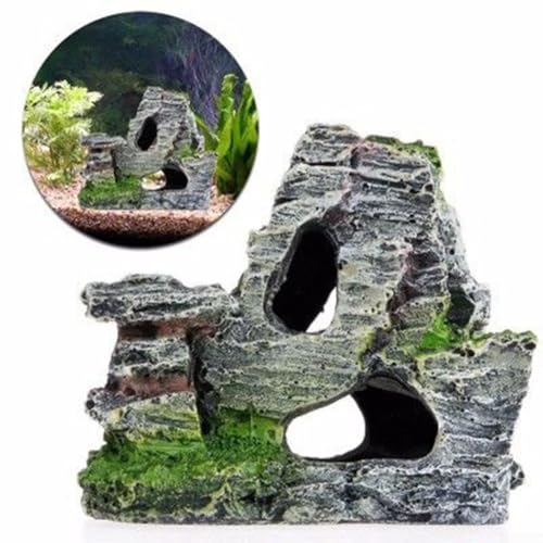 Fish Tank Rockery Ornament Mountain View Resin Bridge for Aquarium Decor (A) - size: size:a