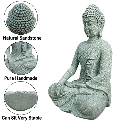 livelyfish Aquarium Buddha Statue Asian Japanese Fish Tank Decoration Zen Buda Figurines Stone Buddha Sculpture Ornaments for Fish Tank Decor, B-L - size: 3x2x4.7 inches
