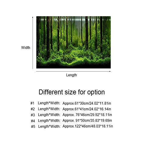 Aqrium Background, 3D Effect Waterproof Fore Landsce Underwater Fish Tank Backdrop Poer Decoration PVC Adhesive Sticker(12246Cm)