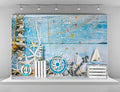 Kate 20x10ft Microfiber Summer Holiday Backdrops for Photography Rudder Helm with Anchor Photo Background Nautical Theme Party Decoration Props Backdrop - size: 20x10ft