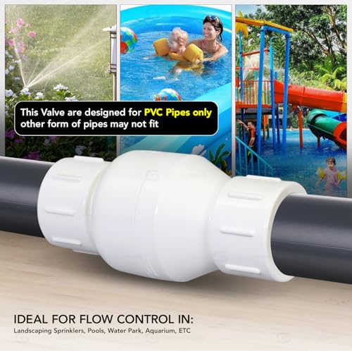 MIDLINE VALVE PVC Inline Check Valve for Backflow Prevention 3/4'' Solvent Connections White Plastic - size: 3/4 in.