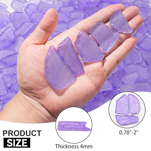 Keedolla Tumbled Sea Glass for Crafts - 10 OZ Flat Frosted Seaglass Pieces for DIY Art Crafts, Vase Filler, Beach Weddings, Aquarium and Home Decor - Lavender - color: Lavender, size: 10 OZ / 0.63 LB