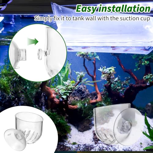 Yolev Aquarium Plant Holder 2Pack Clear Plant Holder for Fish Tank Hanging Fish Tank Plants Pot Holders for Aquarium Planter Cup with Suction Cup