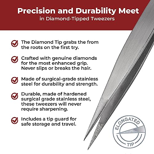 World's Best Tweezers Diamond Tip Splinter Tweezer (Professional)