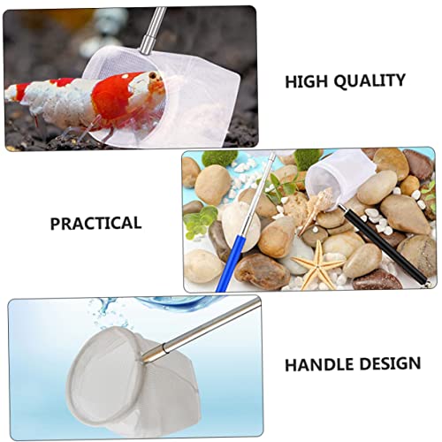 KOMBIUDA 2pcs Round Fish Tank Dip Net Telescopic Fishing Net for Aquariums Compact Design for Easy Storage for Home Fish Culture and Outdoor Use Random