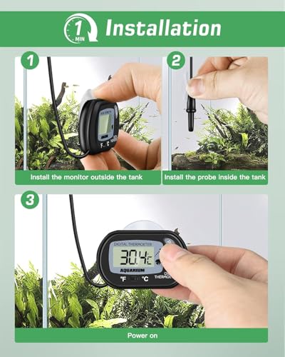 Petbank LCD Digital Aquarium Thermometer Fish Tank Water Terrarium Temperature - style: 1 Pack