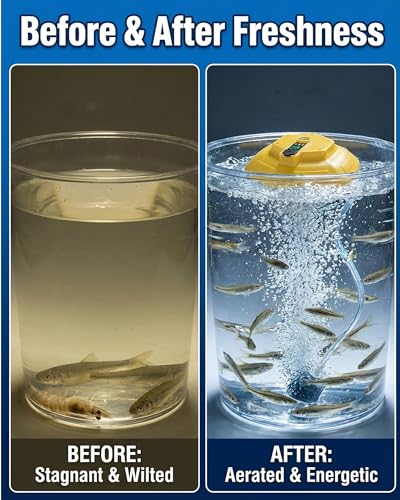 Floating Aerator Rechargeable Bait Aerator for Fishing & Aquarium Use for Bait Bucket & Freshwater Tanks