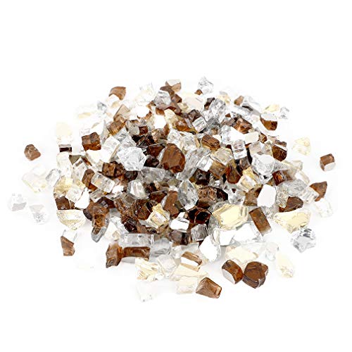 Stanbroil 10-Pound Blended Fire Glass - 1/2 inch Reflective Tempered Gold, Platinum, Copper for Indoor and Outdoor Gas Fire Pits and Fireplaces - color: Gold, Platinum, Copper, size: 1/2"