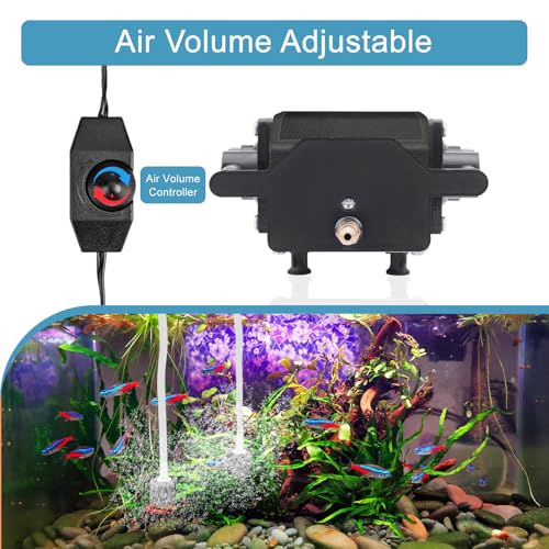 AquaMiracle Quiet Aquarium Air Pump 200/317/475GPH High Pressure Commercial Air Pump Pond Aerator Bubbler Hydroponics Air Pump Oxygen Pump - size: For Tanks up to 600 Gal