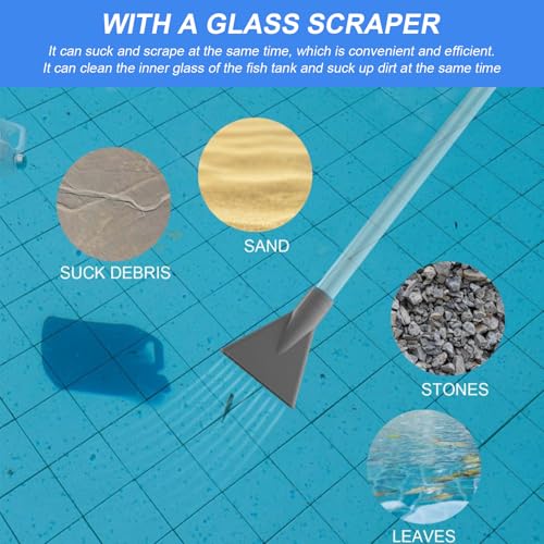 Aquarium Siphon, 87 Inch Segmented Aquarium Water Changer with Flows Control Valve and Hanger, Transparent Fish Tank Cleaner