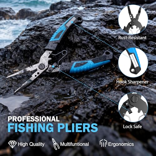 PLUSINNO Fishing Gear, Fishing Backpack with Tackle Box, Waterproof tackle Backpack with Rod Holders, Lures, Tools, Pliers & Accessories, Fish Gifts for Men - color: Camo Fishing Backpack With Fishing Kit