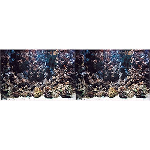 Vepotek Aquarium Background Deep Seabed/Coral Rock Double sides (Deep Seabed/Coral Rock, 24WX24H)