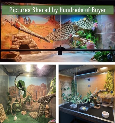 Bearded Dragon Tank Accessories, Reptile Mat Hammock Plants Bridge Jungle Climber Vines Terrarium Decorations for Leopard Gecko, Hermit Crab Lizard Snake (9 PCS Without Reptile Mat) - color: 9 Pcs Without Reptile Mat