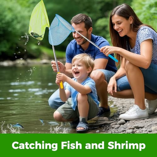 TSYAN Telescopic Butterfly Fishing Nets for Kids Catching Insect Net Outdoor Tools for Catching Bugs Fish Insect Ladybird, Extendable 34" Inches and Anti Slip Grip - color: 5 Pack-2