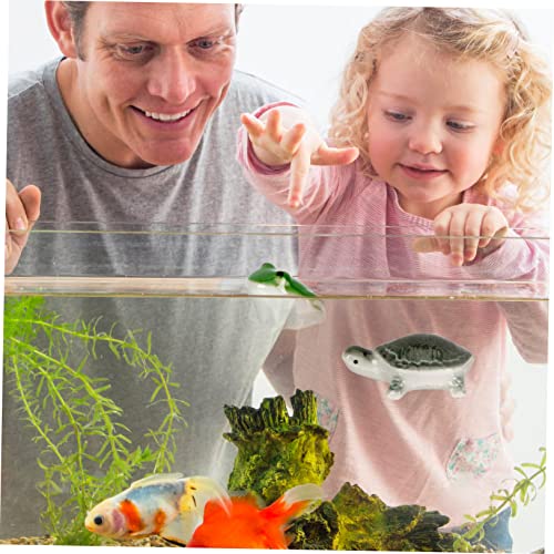 DOITOOL Home Floating Animal Decor 3pcs Ceramic Frog Turtle Fish Tank Aquarium Decor Decorative Ornaments