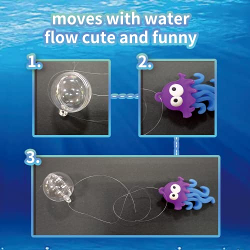 Aquarium Ornament, 2 Pcs Fish Tank Decorations Floating Decor Octopus with Floating Device,Cute Fish Tank Accessories for All Kinds of Simulated Underwater World - style: StyleC