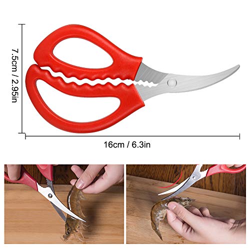 Calary 8Pcs Seafood Scissors Crab Scissors Seafood Shears Multifunctional Crab Leg Crackers and Tools - size: 8 pieces