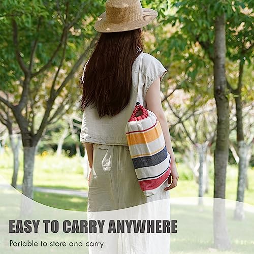 HappyPicnic Double Hammock with 9.8FT2 Rope, Portable 2 Persons Hammock with Carrying Bag- Patio Hammocks Hanging Camping Bed for Patio, Backyard, Porch, Outdoor and Indoor Use - color: Color, size: XX-Large