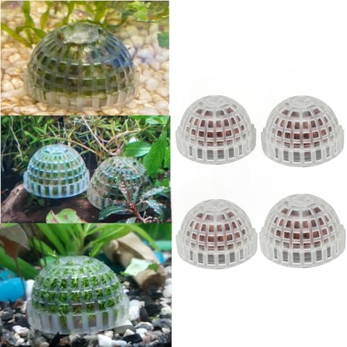4 Pack Aquarium Moss Ball Holder, Fish Tank Moss Ball Live Plants Shaping Filter, Exotic Decor Ornaments for Aquarium Shrimp Betta Fish Tank (4 Pack)