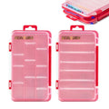 Geinxurn Small Flat Storage Parts Organizer, 2Pcs Red Portable Transparent Plastic Small Parts Tool Box with Removable Dividers, Screwdriver Bit Cases Storage(2 Pieces) - style: Flat-2pcs