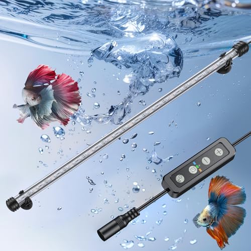 Pawfly 8 W Aquarium LED Light 23 Inch Underwater Fish Tank Light with Timer Auto On/Off Fish Tank Background Light with 8 Lighting Modes Submersible Multi-Colored Tube Light for Decoration - color: PRO (Timing Function), size: 23 Inch