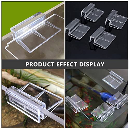 Mipcase 20pcs Acrylic Support Bracket for Fish Tank Covers Clips for Aquariums Easy Installation Compatible
