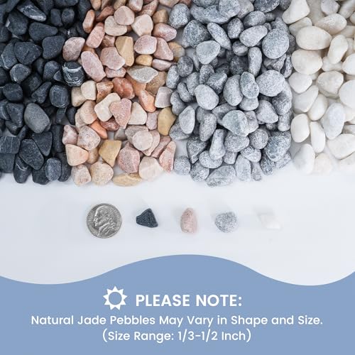 SIDONG 10 LB Natural Mixed Color Gravel Pebbles, 2/5 Inch Small Pea Gravel Stones, Decorative River Rocks for Succulents, Aquariums, Vases, Indoor Plants, Garden Landscaping, DIY - color: Mixed Jade, size: 10 Pounds