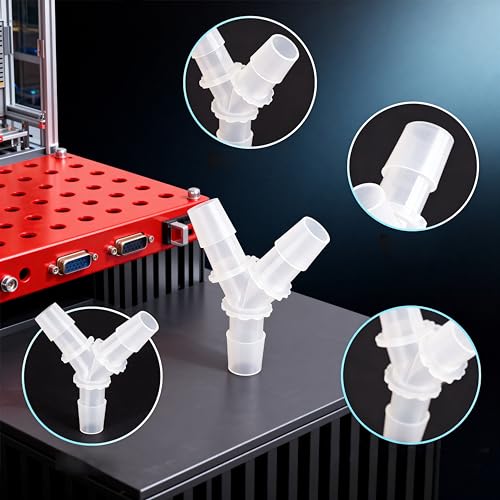 5/8" Hose Barb Fitting Equal Barbed Y Shaped 3 Way Plastic Joint Splicer Mender Adapter Union for Air Line Tubing Pipe (Pack of 2)