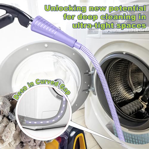 Sealegend 2 Pieces Dryer Vent Cleaner Kit, Dryer Vacuum Hose Attachment and Flexible Lint Brush, Dryer Vent Cleaning Tools for Crevice Lint Trap‌, Purple - color: Purple