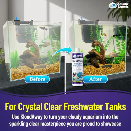 KloudAway Freshwater Aquarium Water Clarifier - Clears Cloudy Water, Water Clarifier for Fish Tank, Made in USA, Aquatic Experts, (500 ml) - size: 500 ml (16.9 oz)
