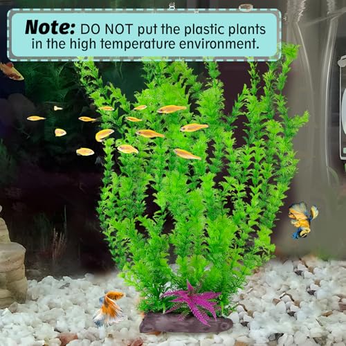 Hamiledyi Aquarium Plastic Plants Aquarium Decor Artificial Fish Tank Plants,Tall Fish Tank Decorations, Extra Large Aquarium Plant 20.4-inch Tall,1PCS - color: A, size: 20.4 in
