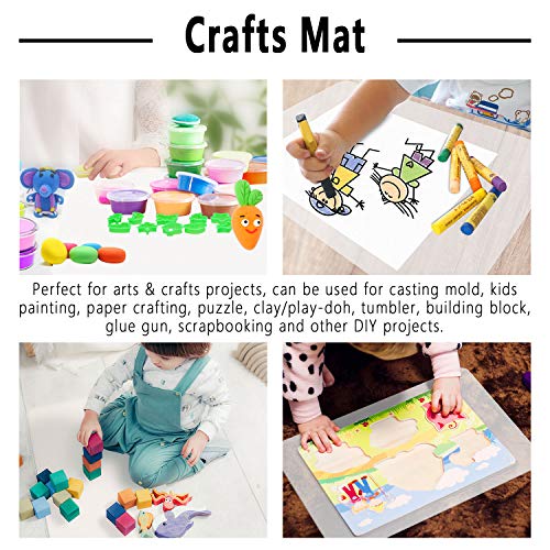 Gartful 3PCS Medium Silicone Mat for Crafts, Resin Jewelry Casting Molds Mat, Placemat, Multipurpose Countertop Protector Pad for Nail Arts, Paints, Epoxy, Resin, Translucent(15.7 x 11.8 inch) - color: Translucent, size: 3pcs - 15.7 x 11.8 inches