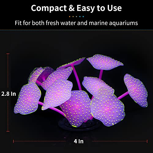 Uniclife Aquarium Imitative Rainbow Sea Urchin Ball/Coral Plant/Strip Coral Plant Decoration Artificial Silicone Ornament with Glowing Effect for Fish Tank