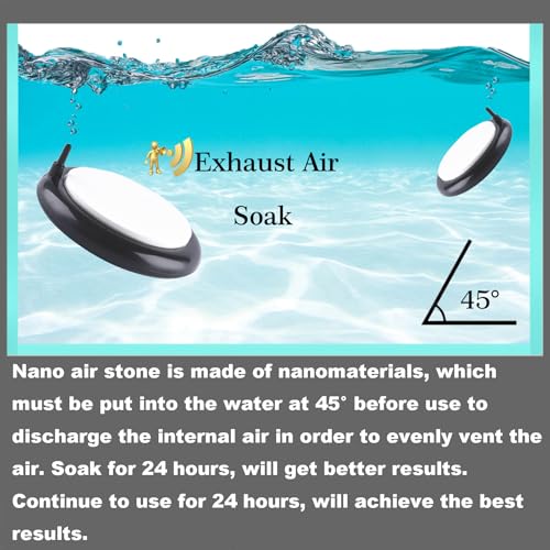 Carefree Fish Aquarium Nanometer Materials Air Stone Disk Fish Tank Hydroponics Bubble Stone Disc 1.4/2/4/6/8 Inch with 3Ft Tubing（Air Pump Not Included - size: 2Inch