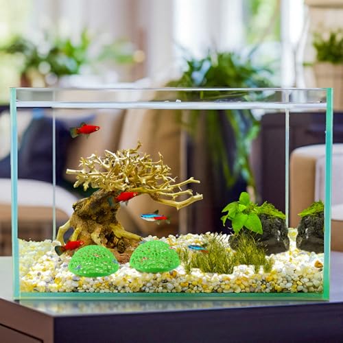 2 Pack Aquarium Shrimp Hide Cave, Porous Shrimp Hideout Shelter for Breeding & Molting, Detachable Tunnel Ornament for Fish Tank, Shrimp & Small Fish (Green) - color: Green